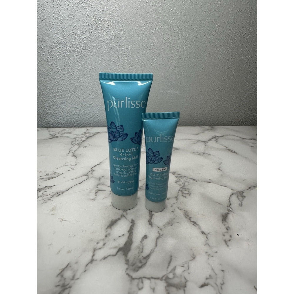 Purlisse Blue Lotus 4 In 1 Cleansing Milk + Brightening Serum Travel Size